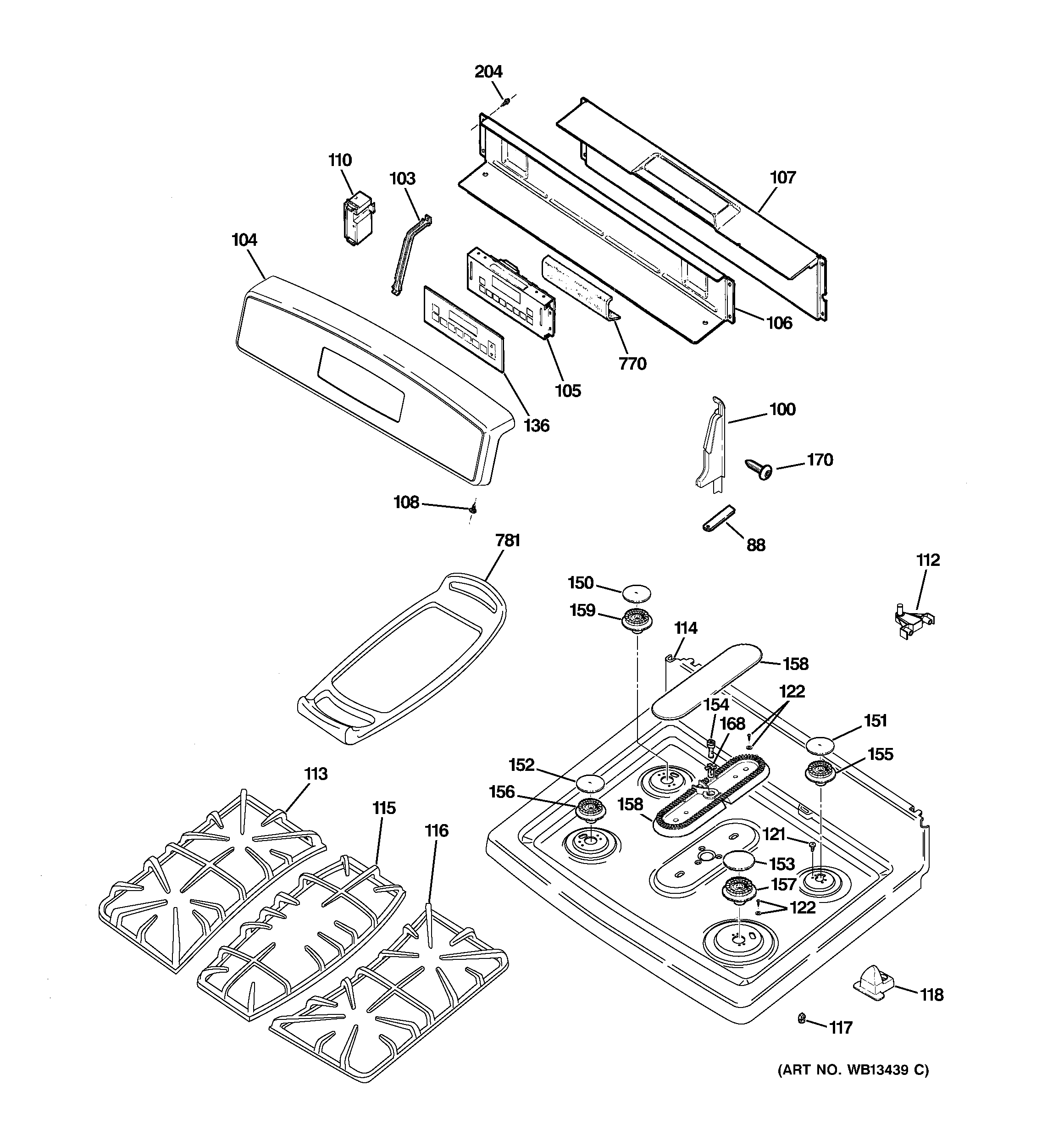 CONTROL PANEL & COOKTOP