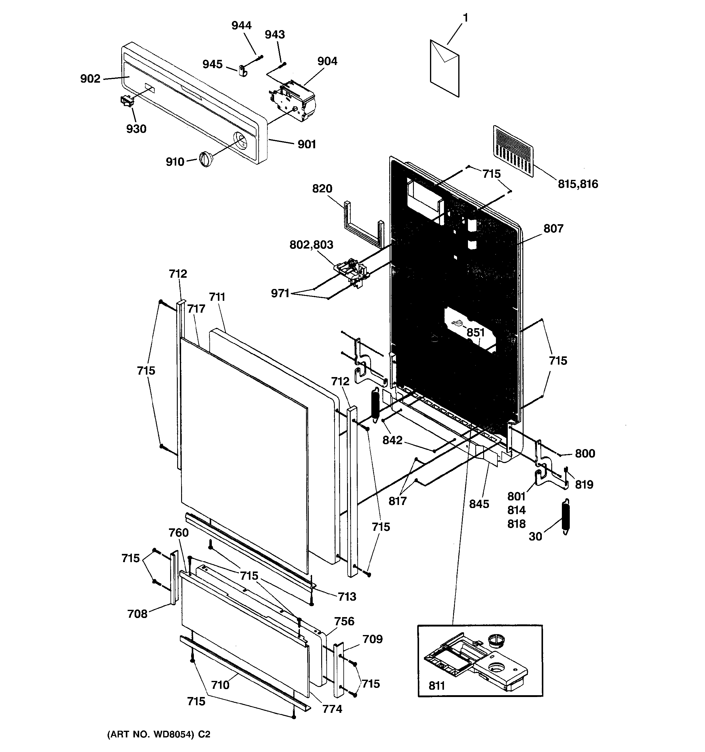Escutcheon & door assembly
