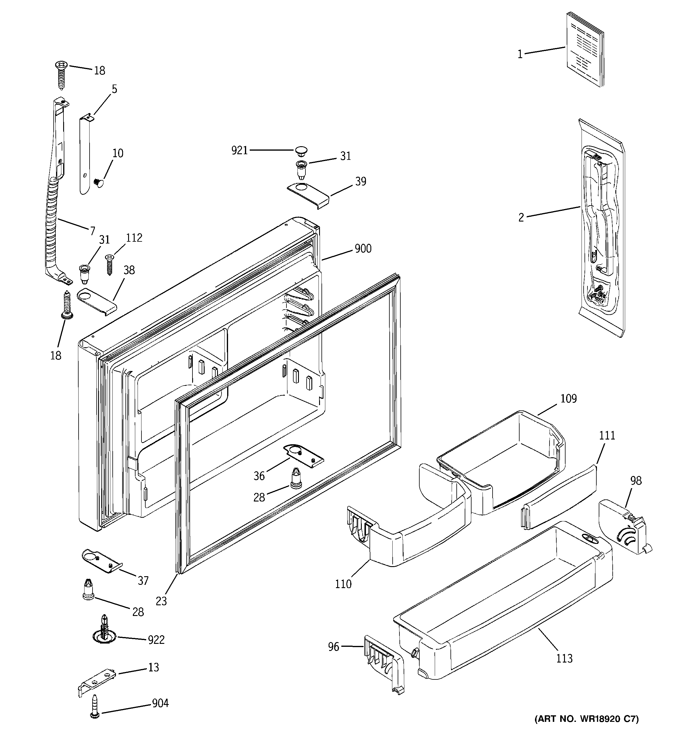 Freezer door