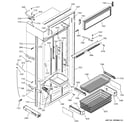 GE ZIC36NMASSLH freezer section, trim & components diagram