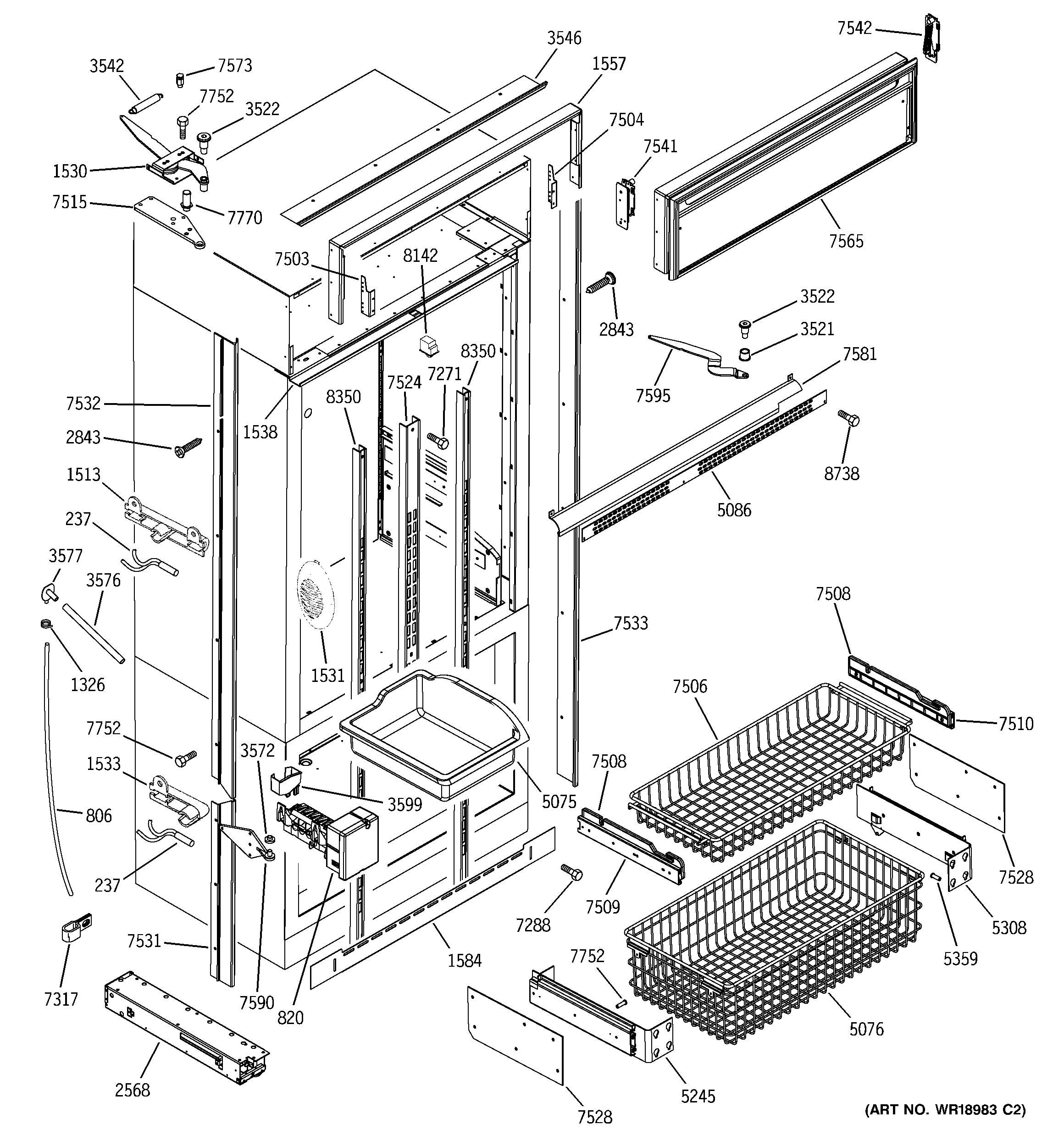 Freezer section, trim & components