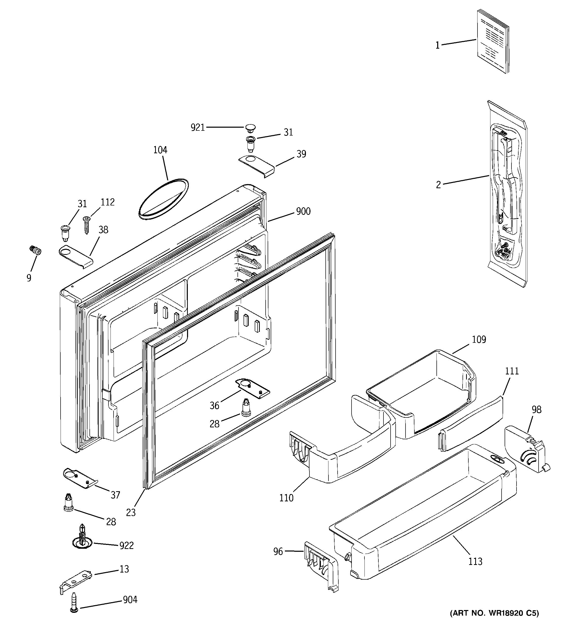 Freezer door