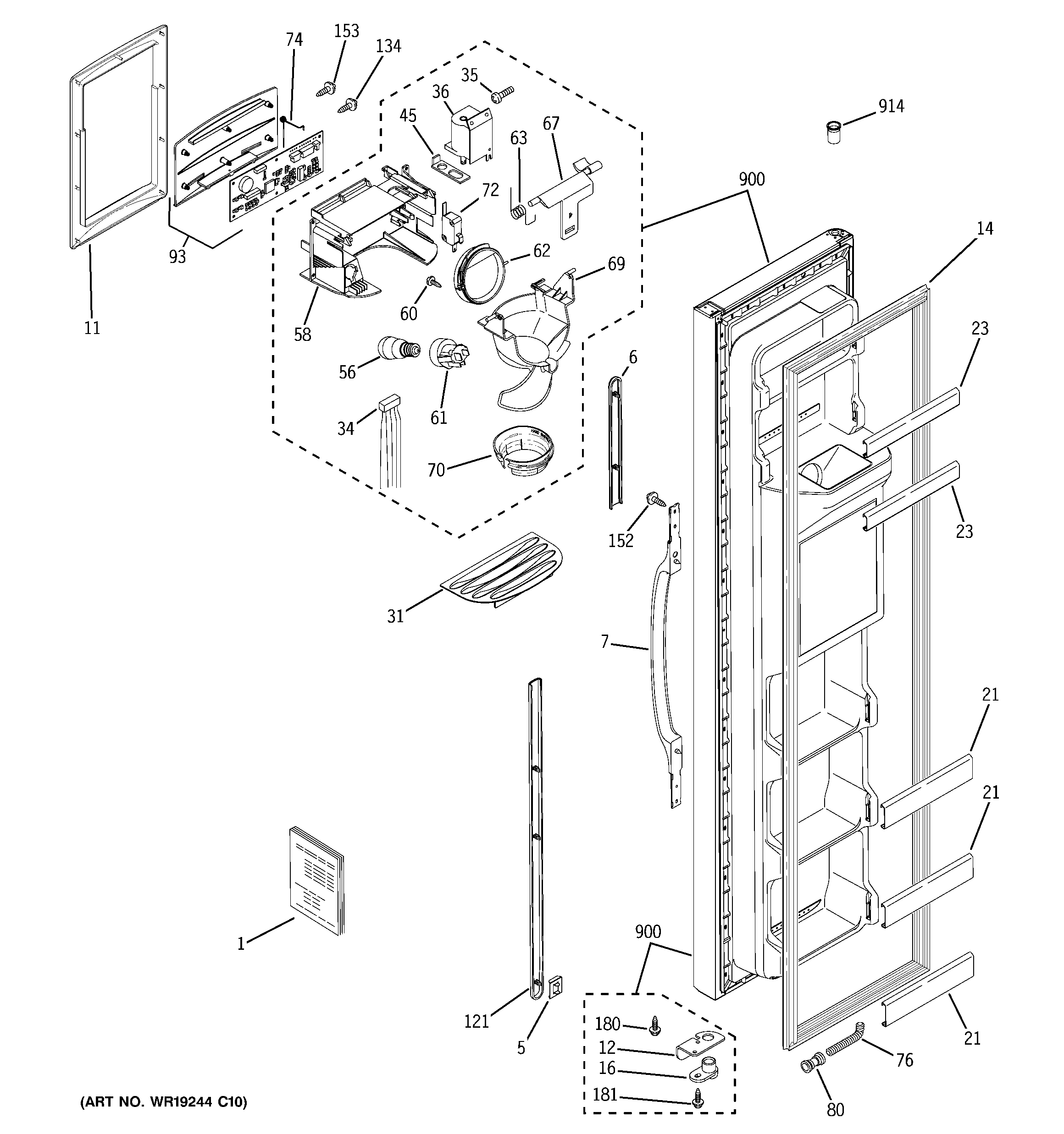 Freezer door