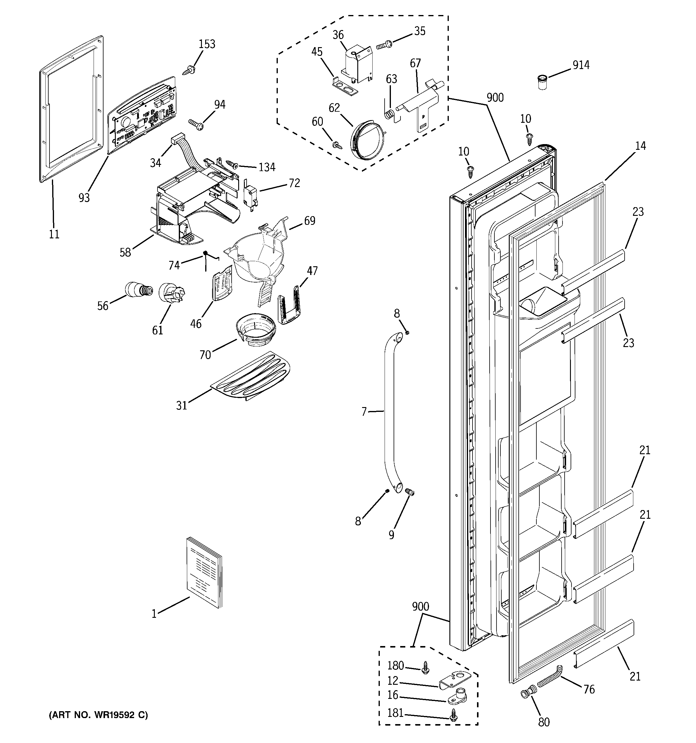 Freezer door