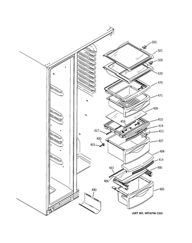 Fresh food shelves