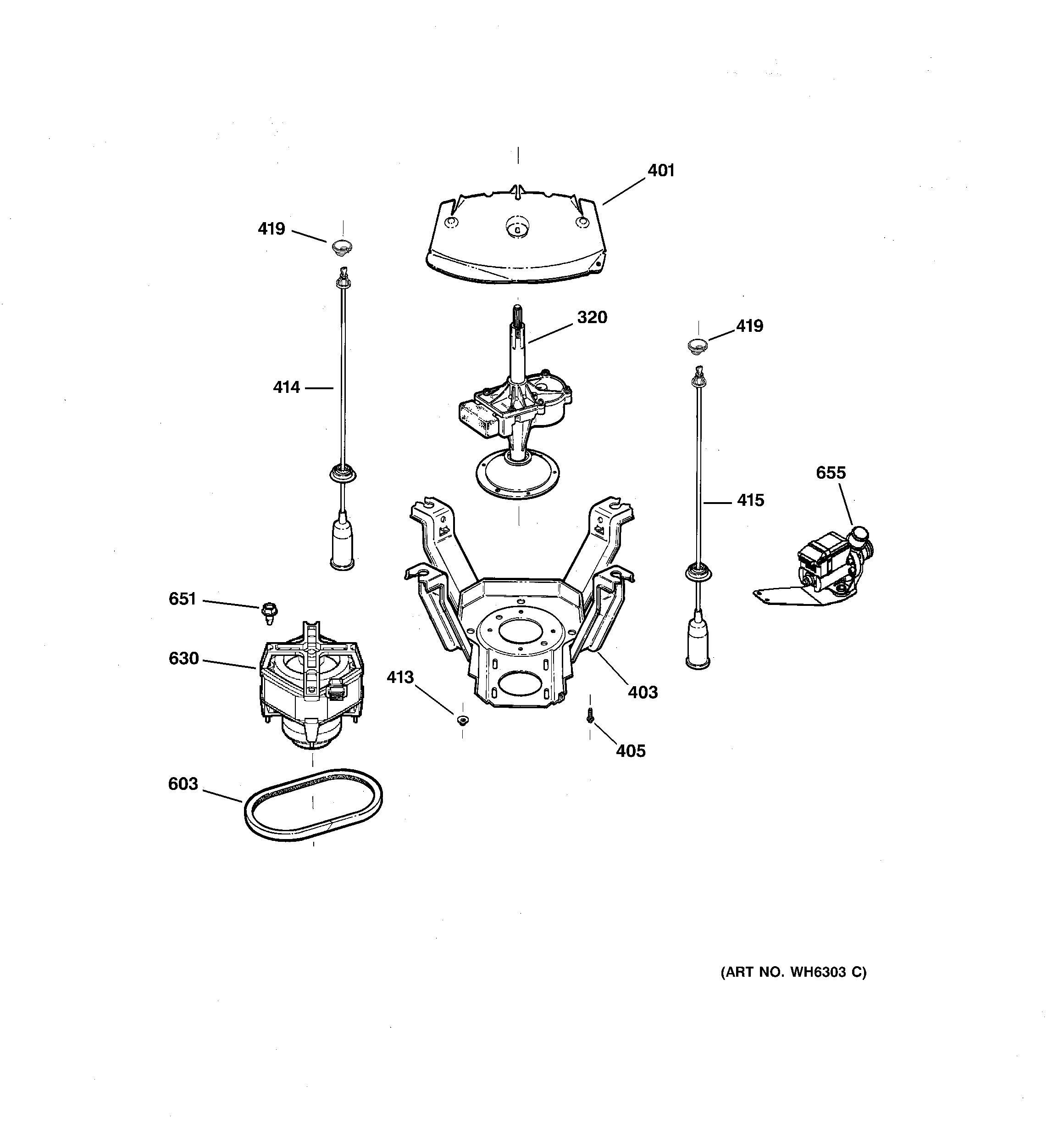 Suspension, pump & drive components