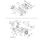 GE DWSR405EB3CC backsplash, blower & motor assembly diagram