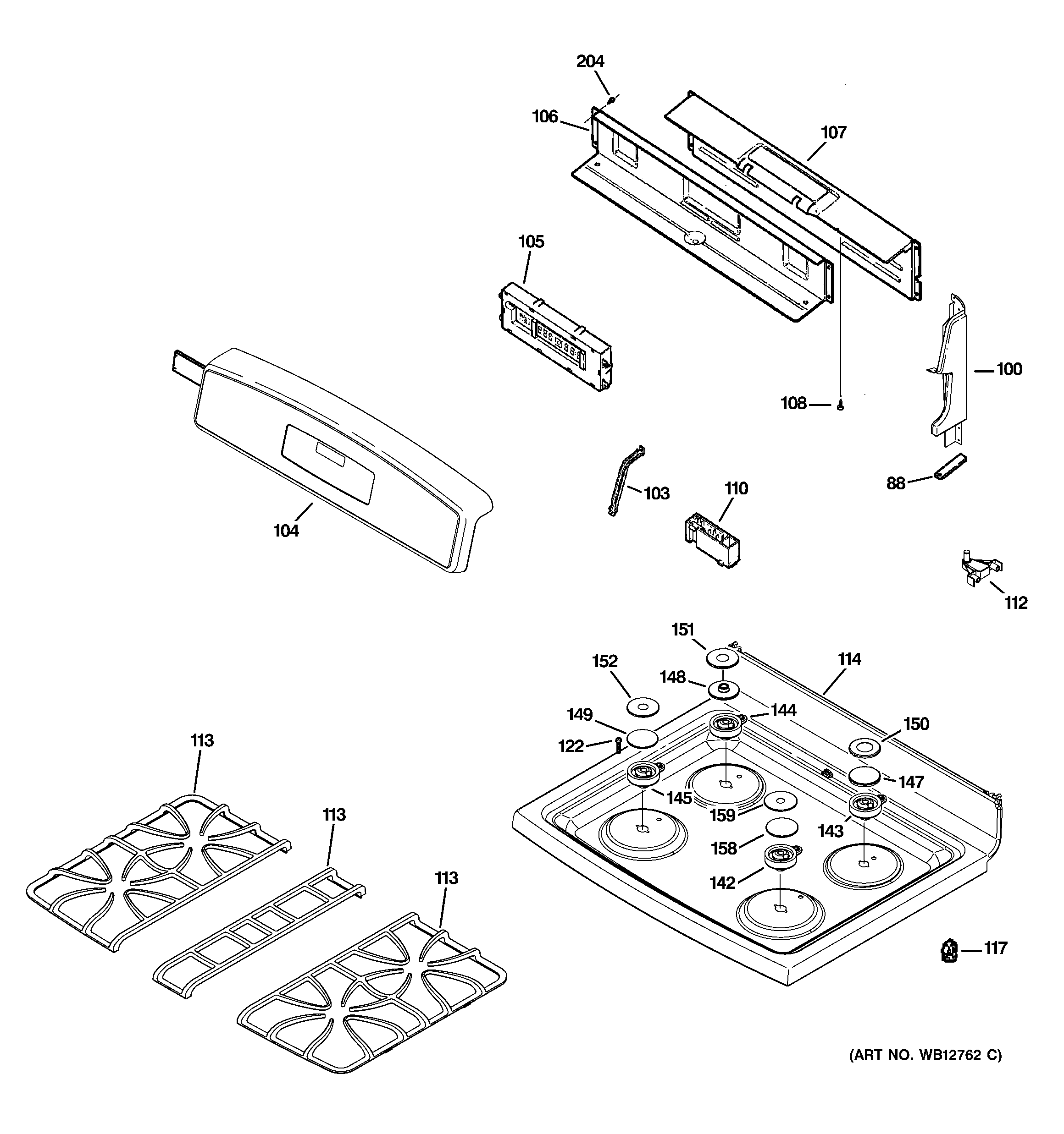 Control panel & cooktop