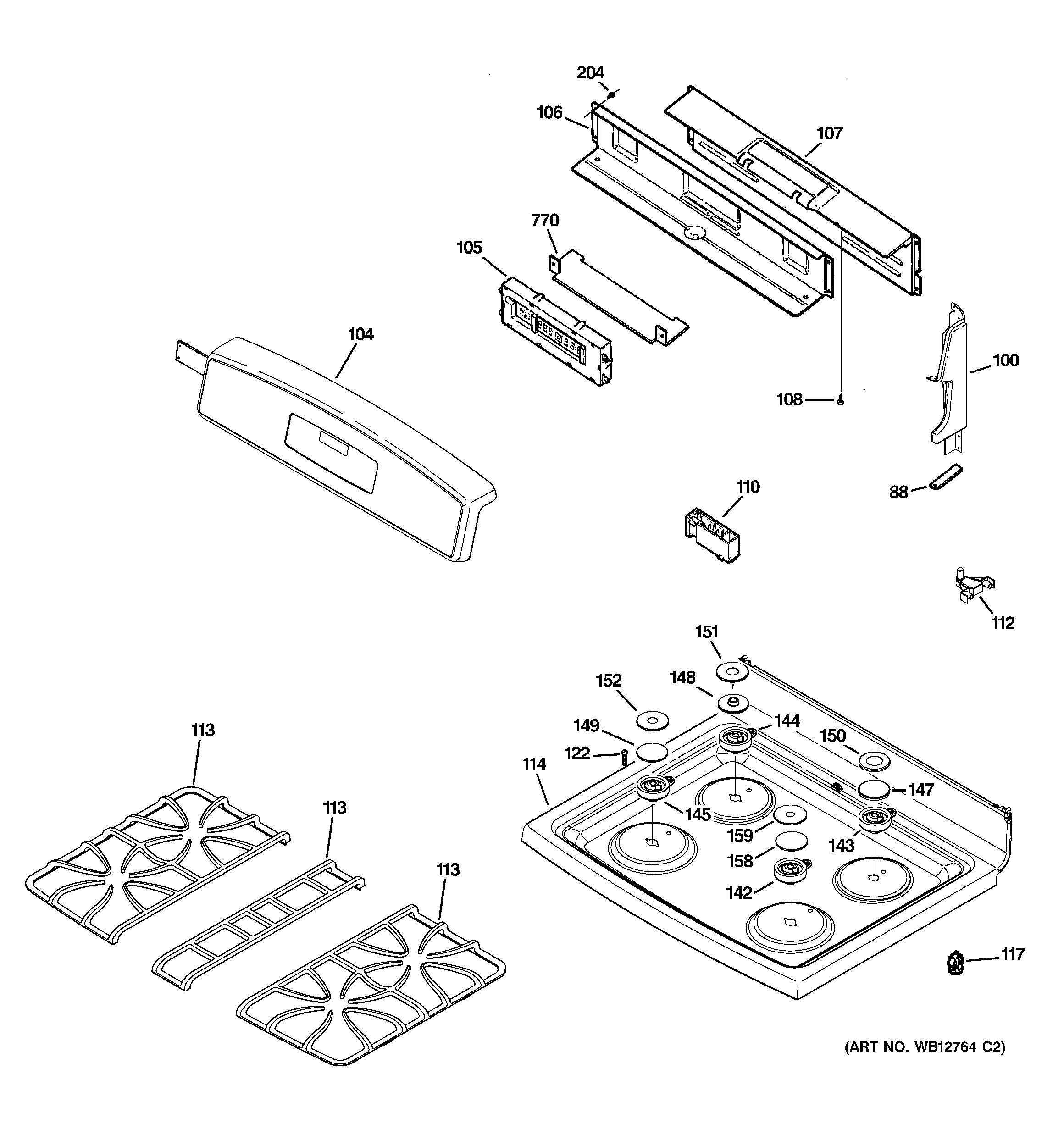 Control panel & cooktop