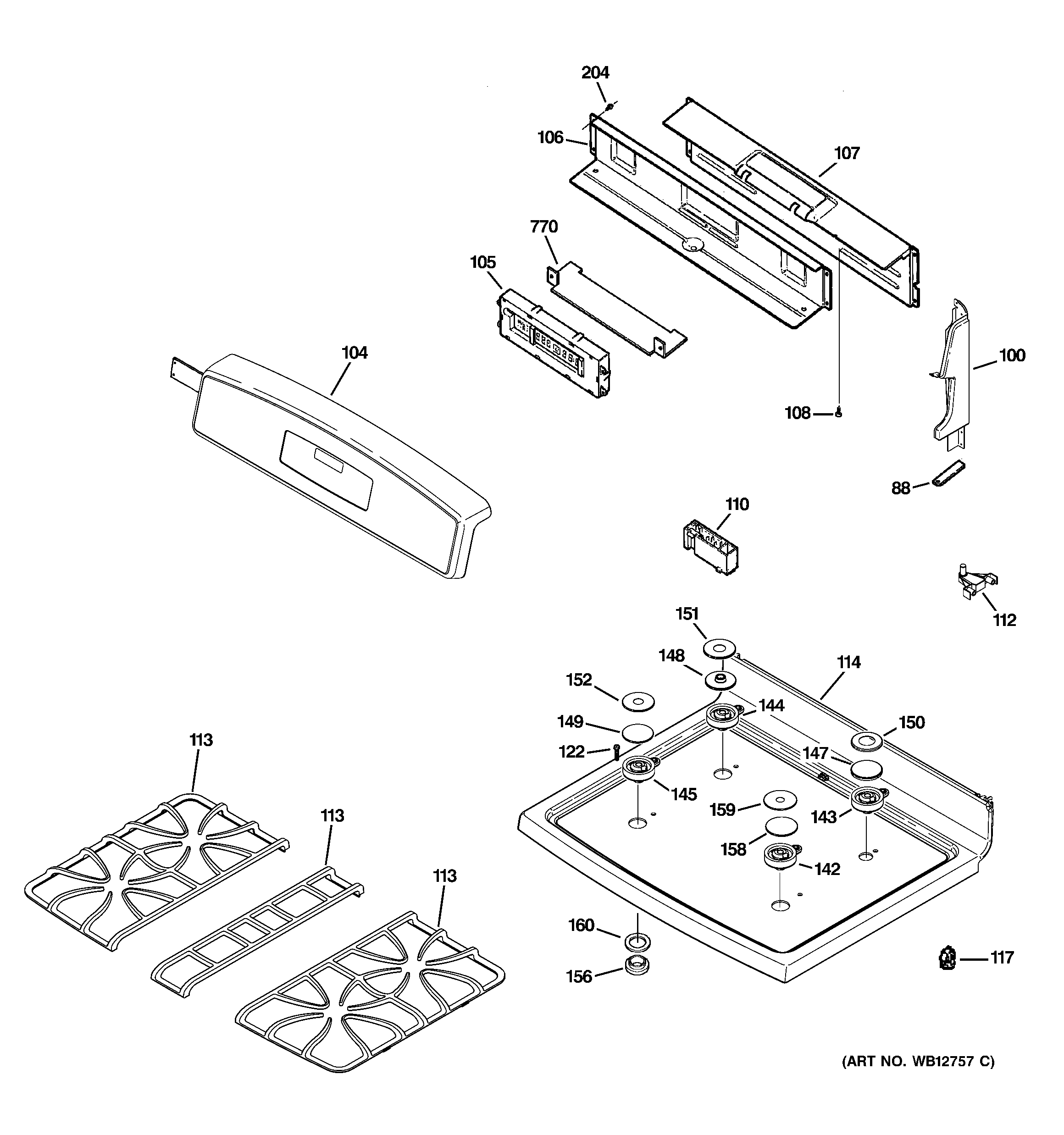 CONTROL PANEL & COOKTOP