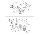 GE DJXR433GC1CC backsplash, blower & motor assembly diagram
