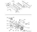 GE DLSR483GE0CC backsplash, blower & motor assembly diagram