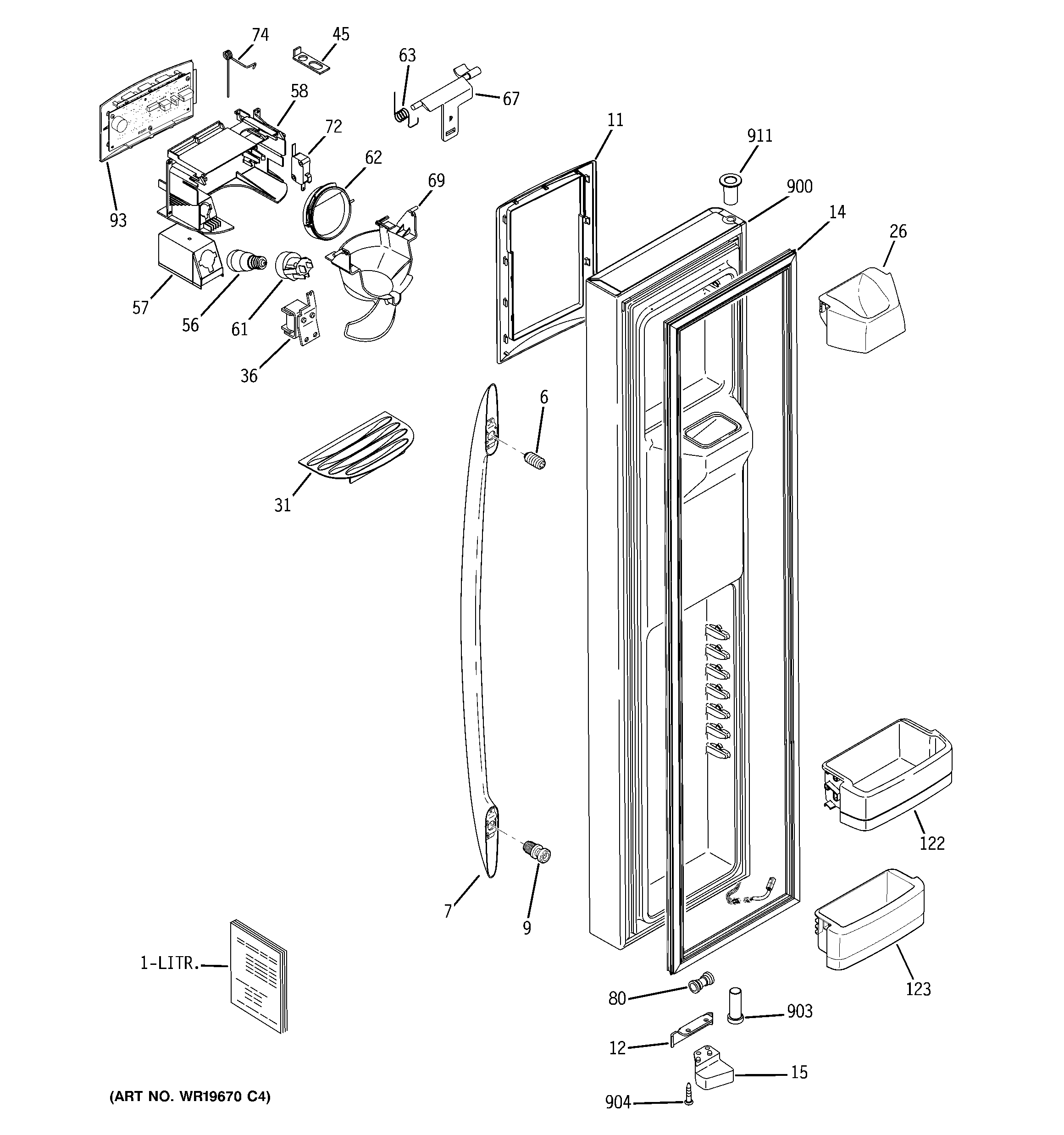 Freezer door