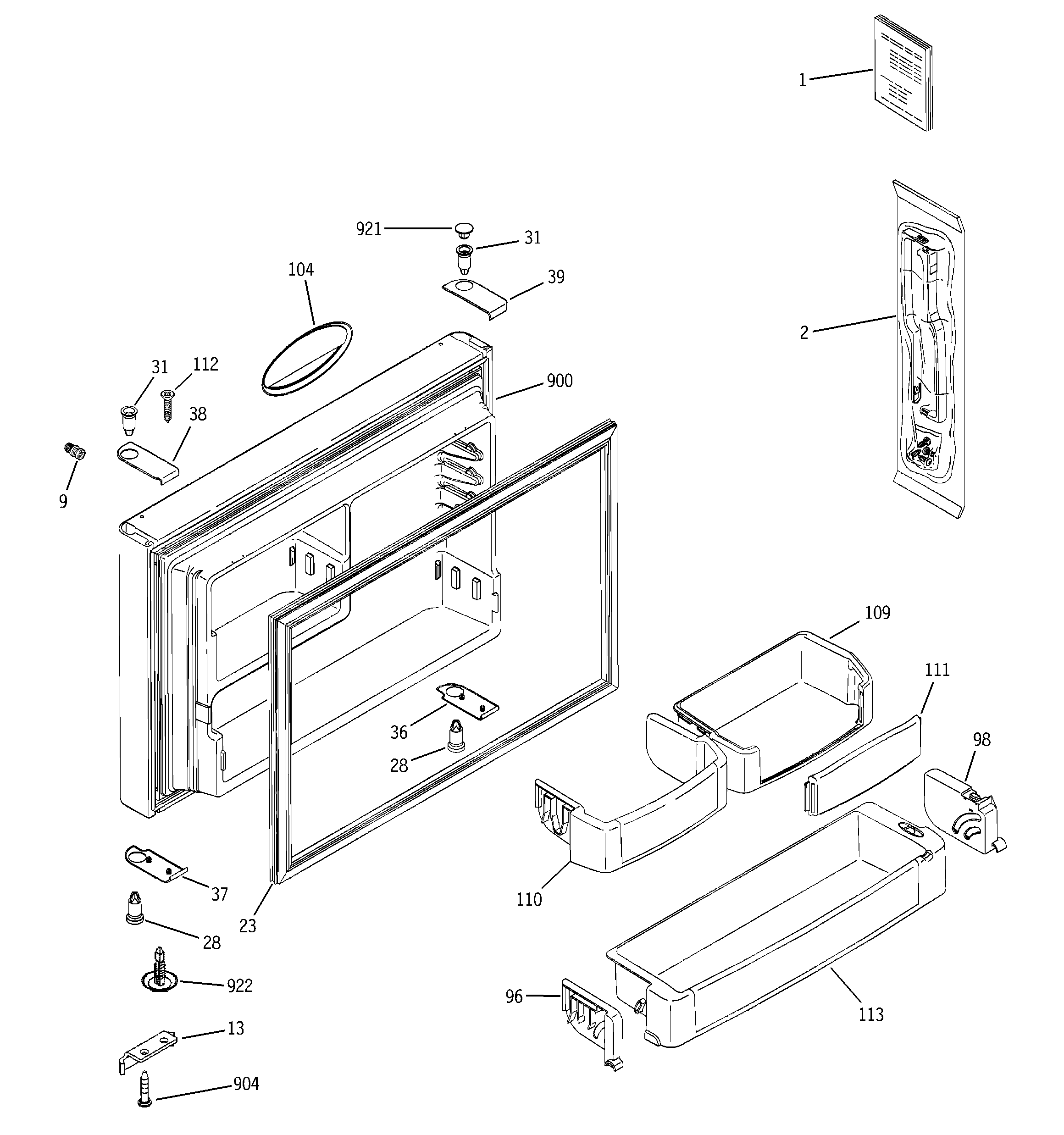 Freezer door