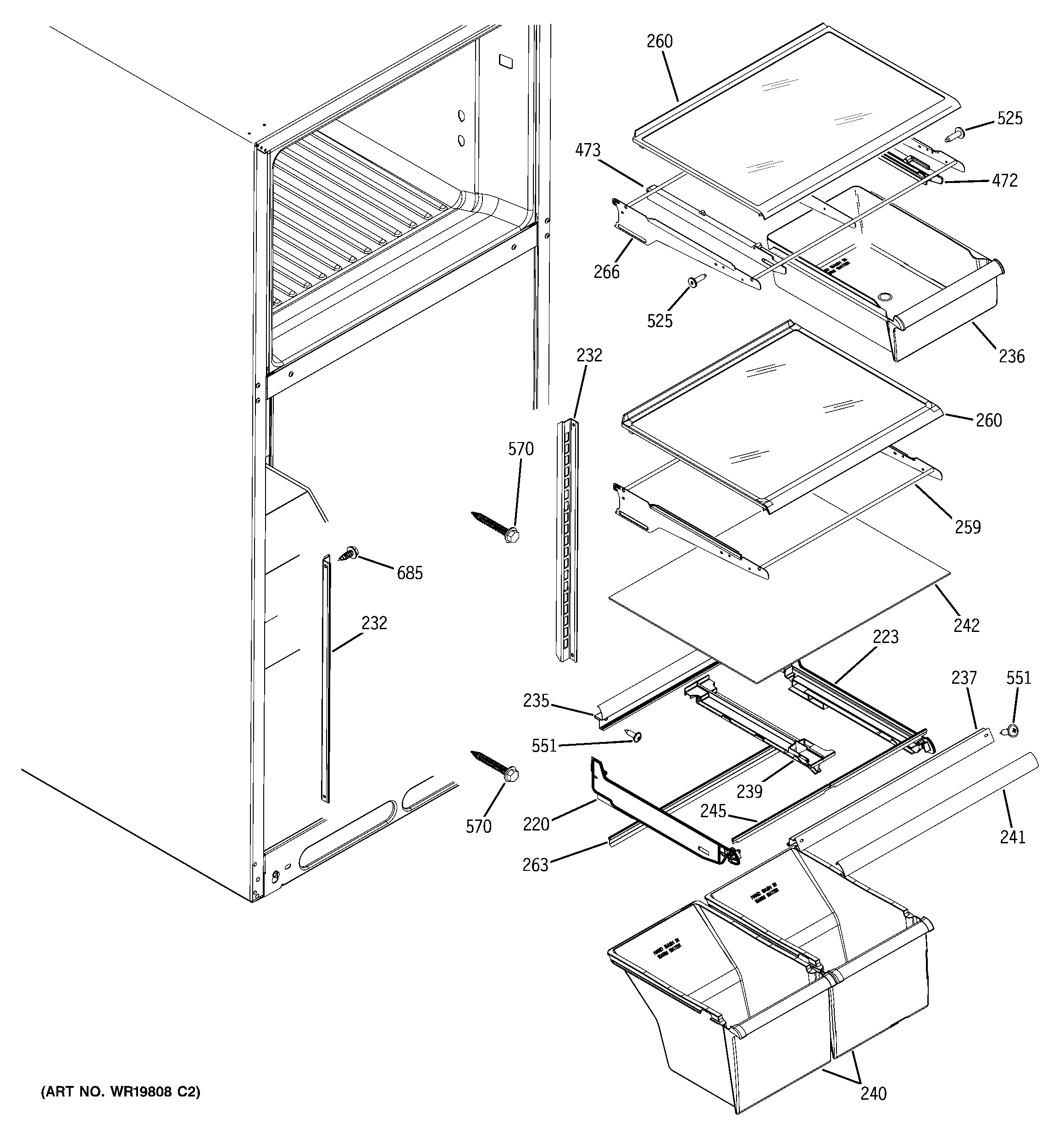 Fresh food shelves