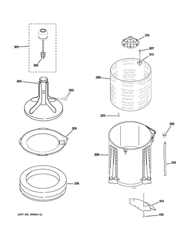 Tub, basket & agitator