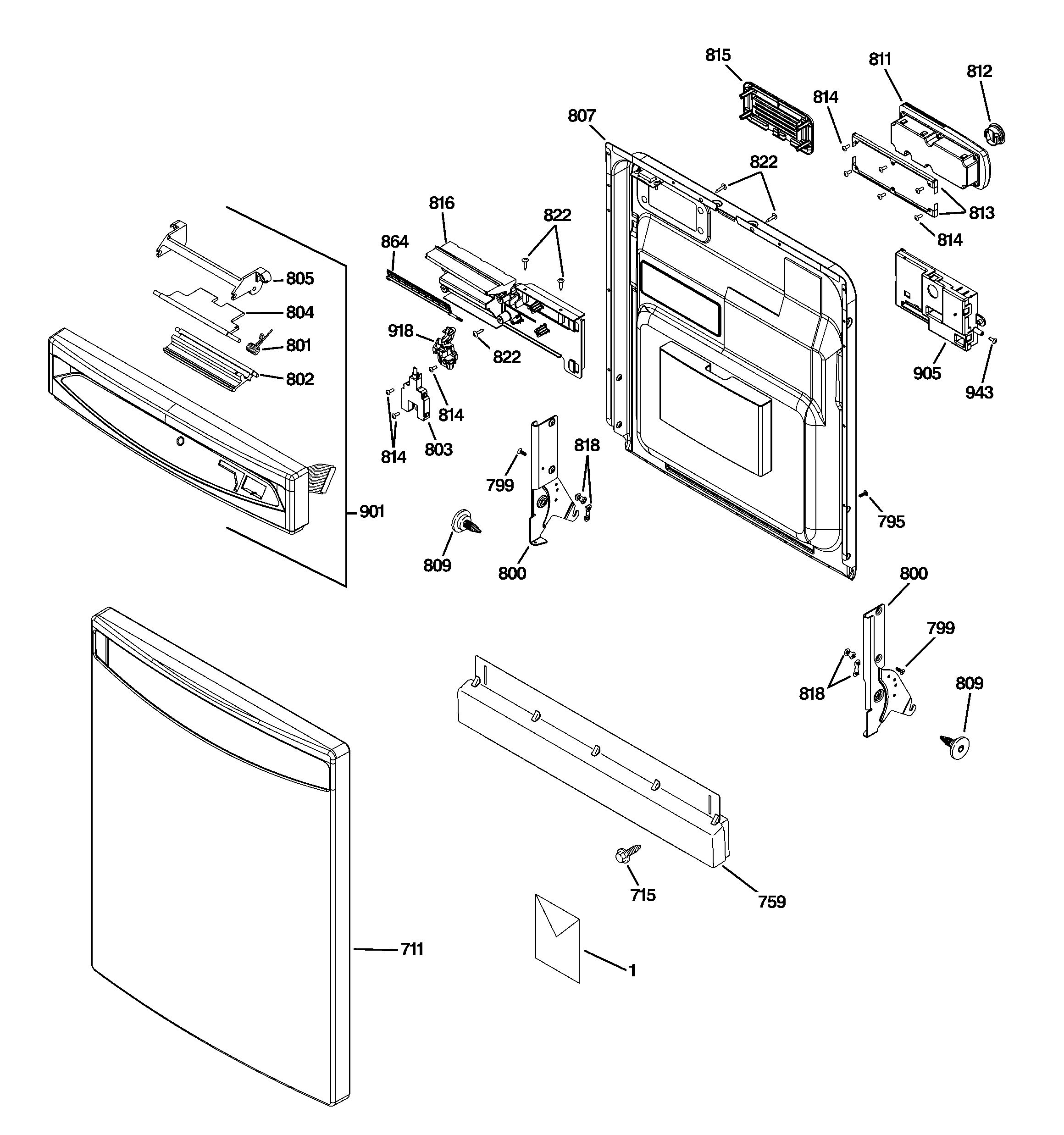 ESCUTCHEON & DOOR ASSEMBLY