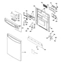 GE PDW8280J10SS escutcheon & door assembly diagram