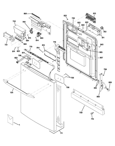 Escutcheon & door assembly