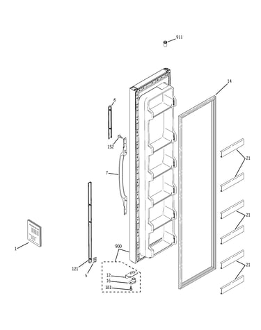 Freezer door