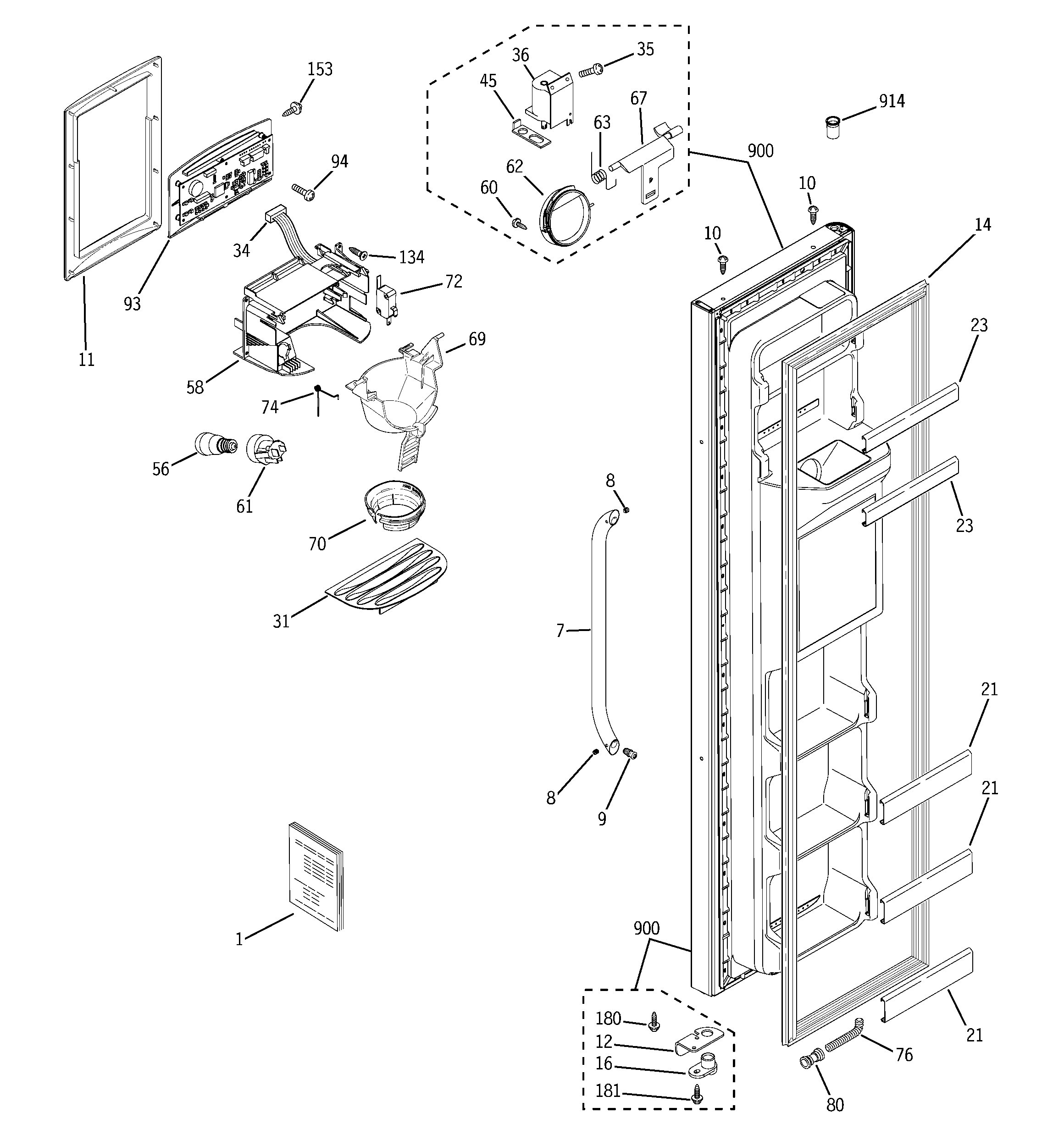 Freezer door