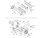 GE DQSR483EE0CC backsplash, blower & motor assembly diagram
