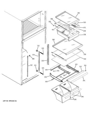 Fresh food shelves