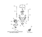 GE WJSR2070B2WW suspension, pump & drive components diagram