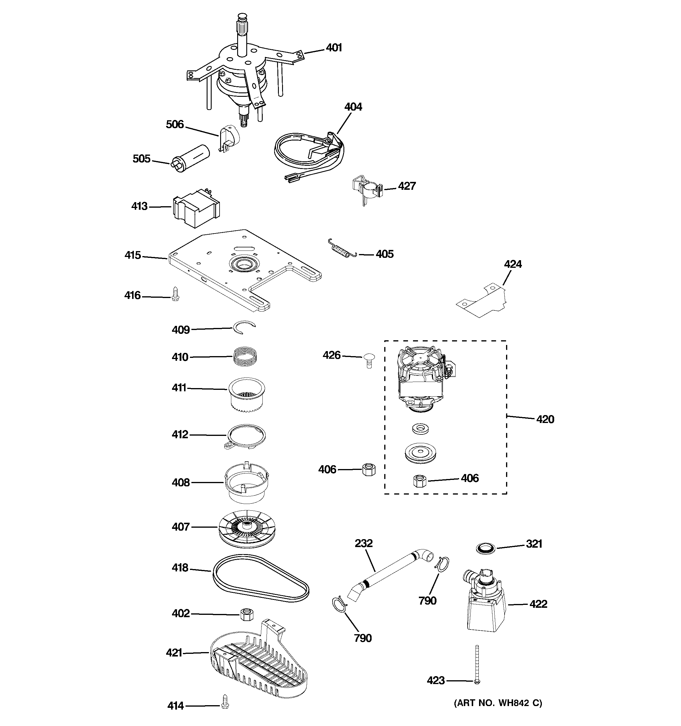 Brake, clutch, gearcase, motor & pu
