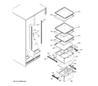 GE GSL25IFRFBS fresh food shelves diagram