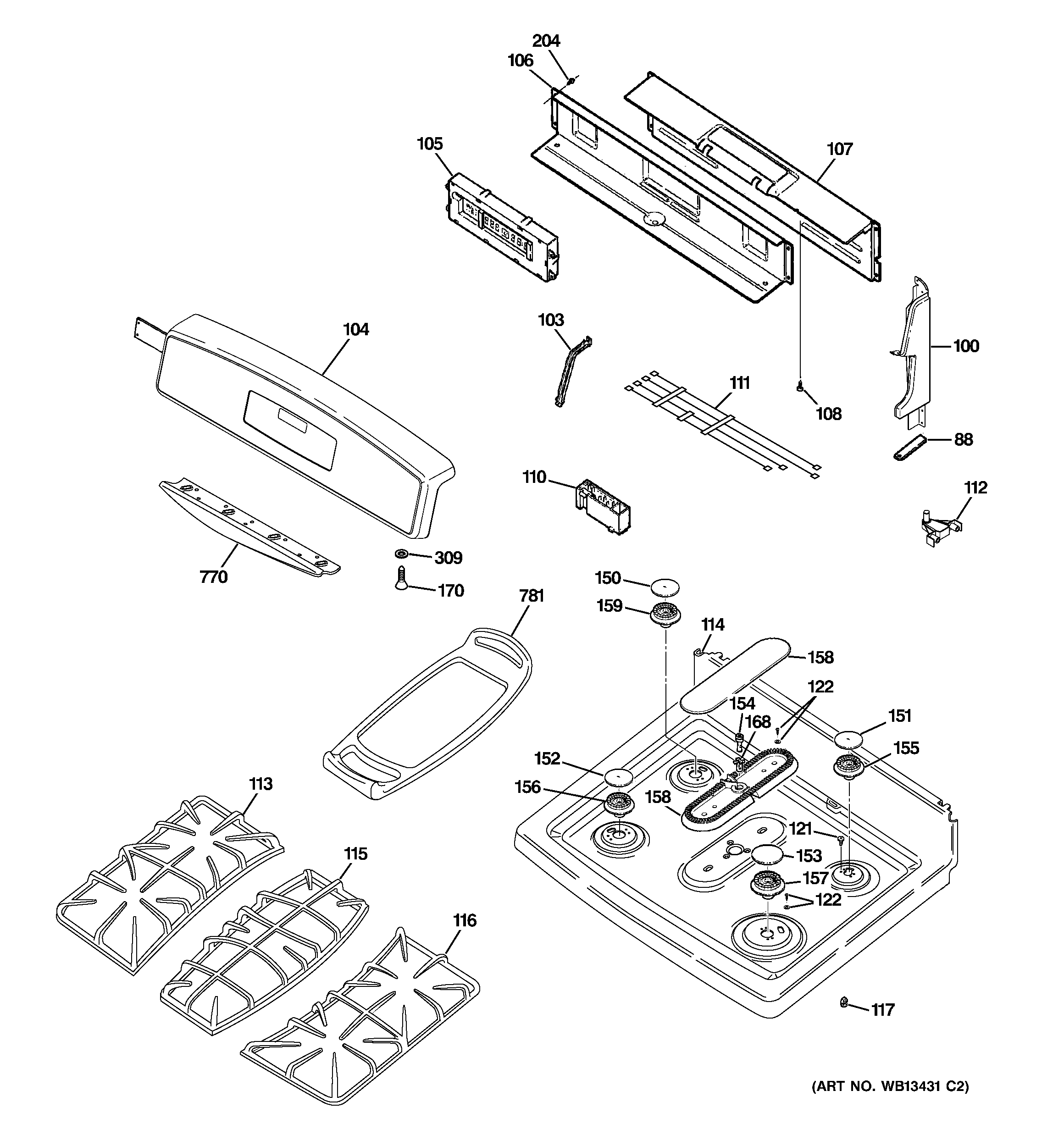 Control panel & cooktop