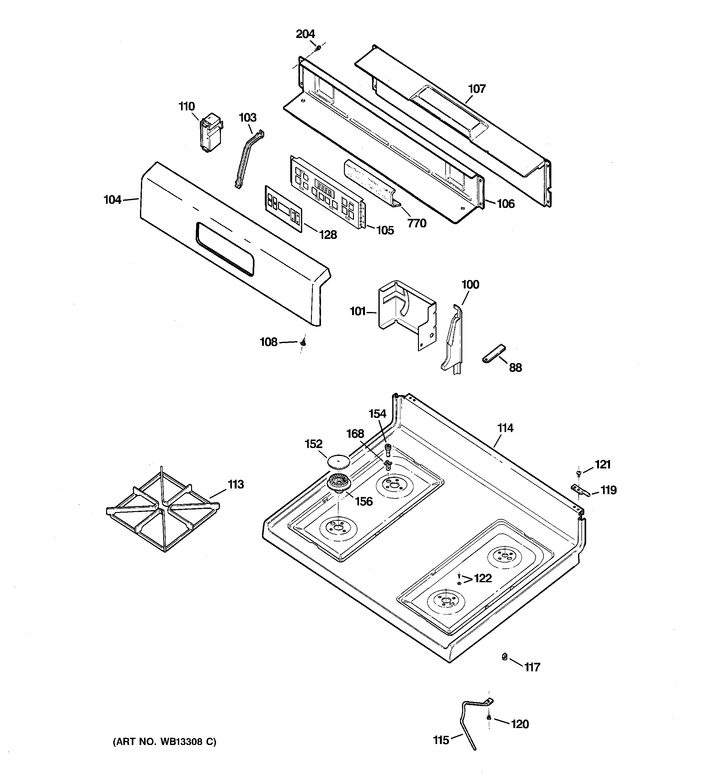 CONTROL PANEL & COOKTOP