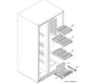 GE GSL25WGSCBS freezer shelves diagram