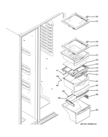 Fresh food shelves