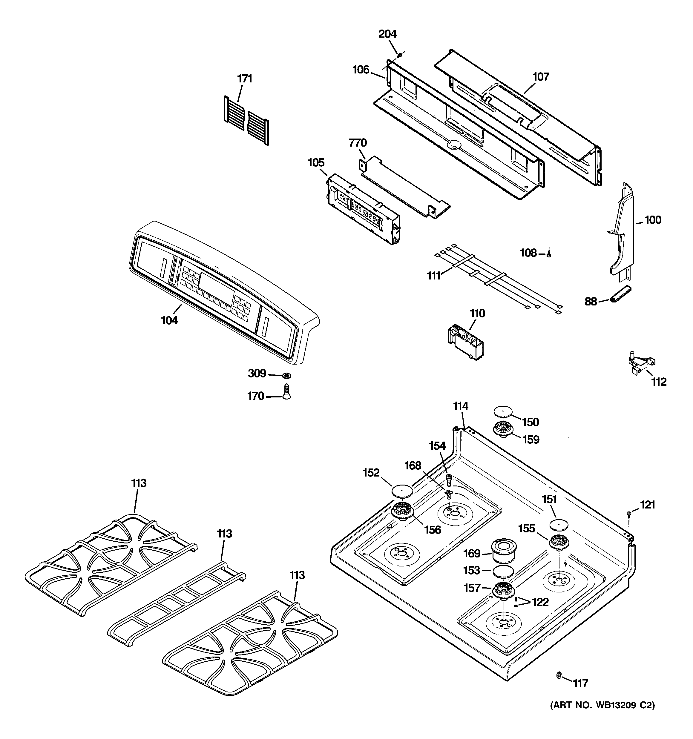 Control panel & cooktop
