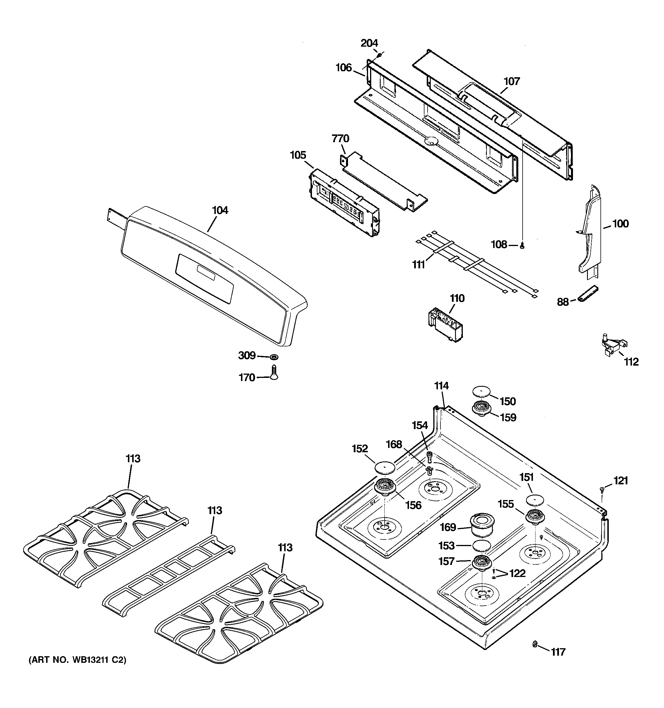 Control panel & cooktop