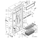 GE ZIC360NRARH freezer section, trim & components diagram