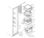 GE PSS26LGRDBB fresh food shelves diagram