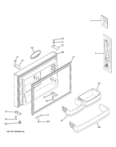 Freezer door