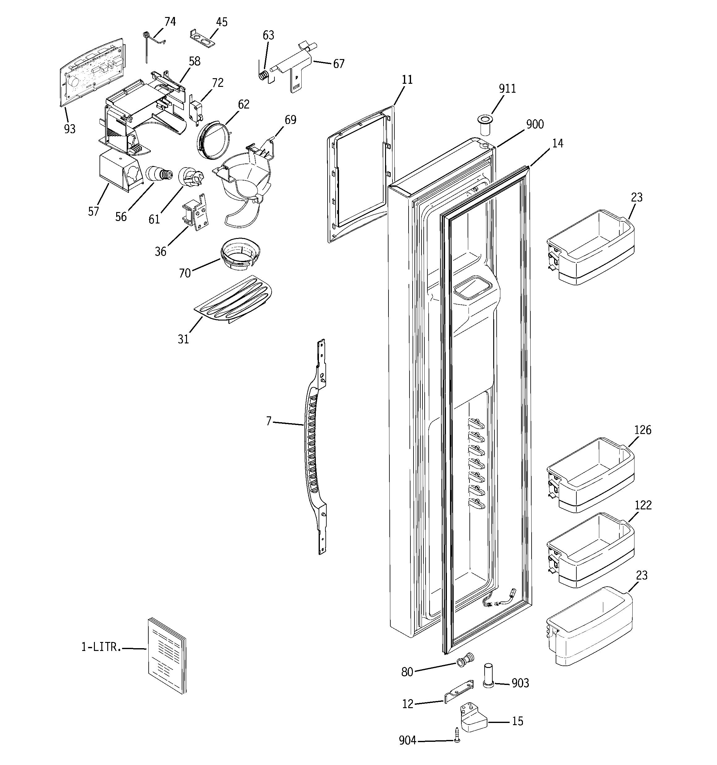 Freezer door