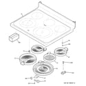 GE JBP71WK1WW cooktop diagram