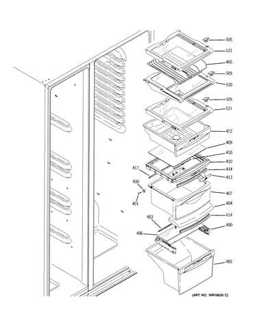 Fresh food shelves
