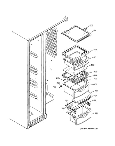 Fresh food shelves