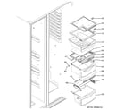 GE GSS25VGSCWW fresh food shelves diagram