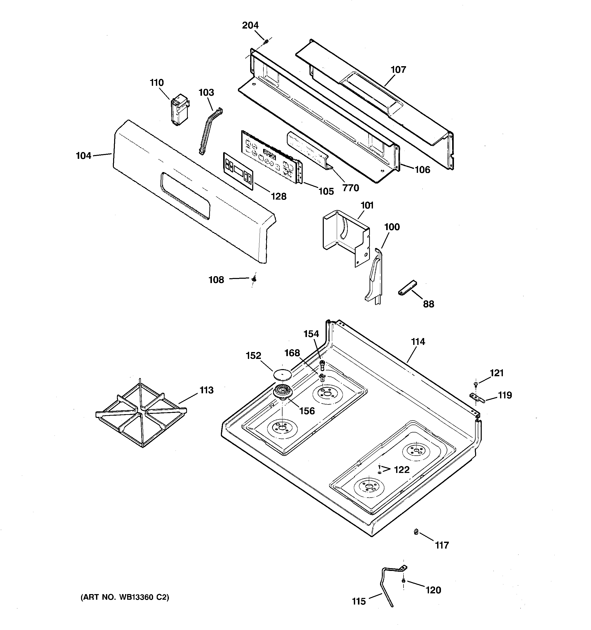 CONTROL PANEL & COOKTOP