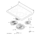 GE JBP70WK1WW cooktop diagram