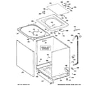 GE WDSR2080DACC cabinet, cover & front panel diagram