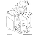 GE WHDSR315DAWW cabinet, cover & front panel diagram