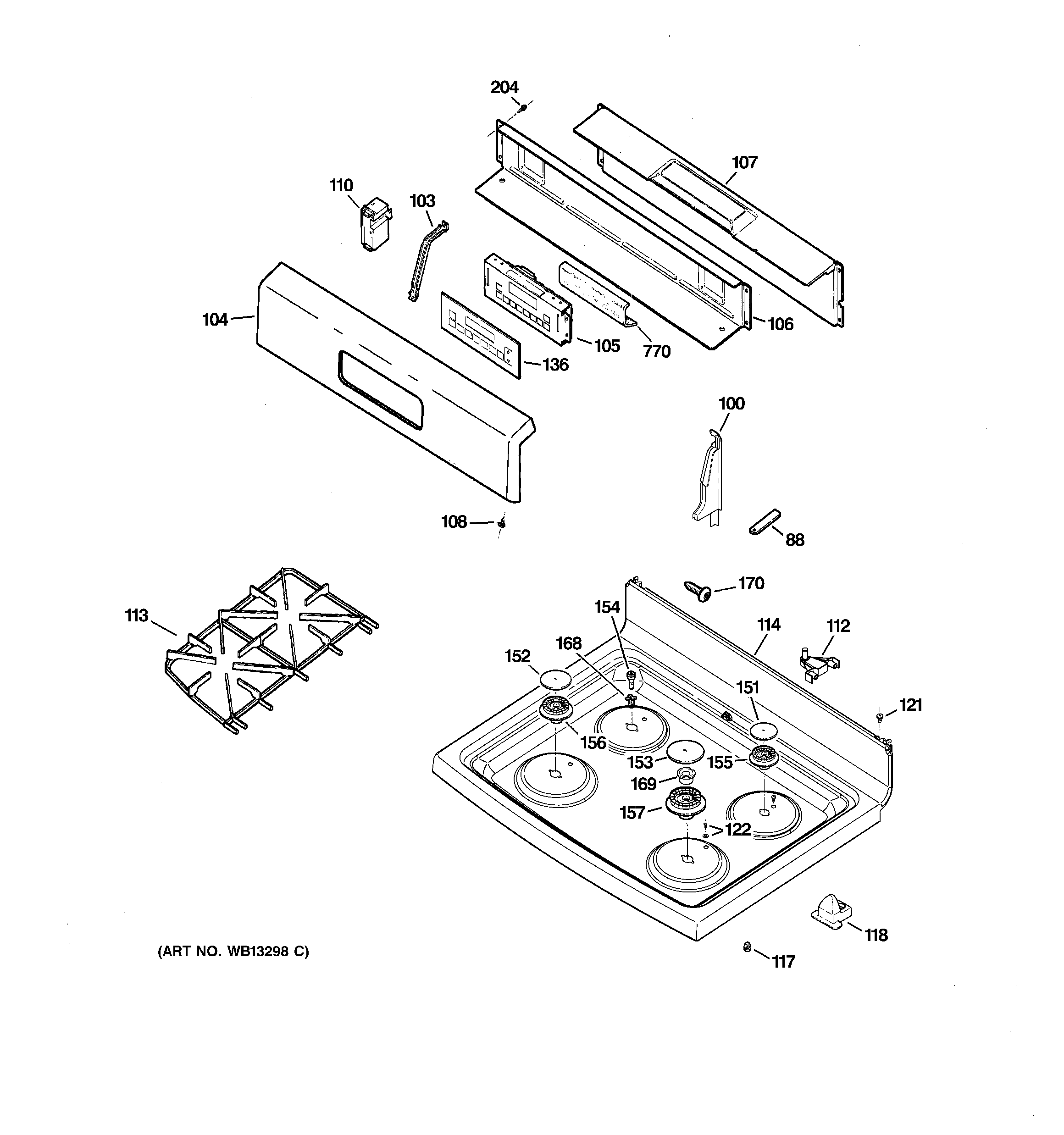 CONTROL PANEL & COOKTOP