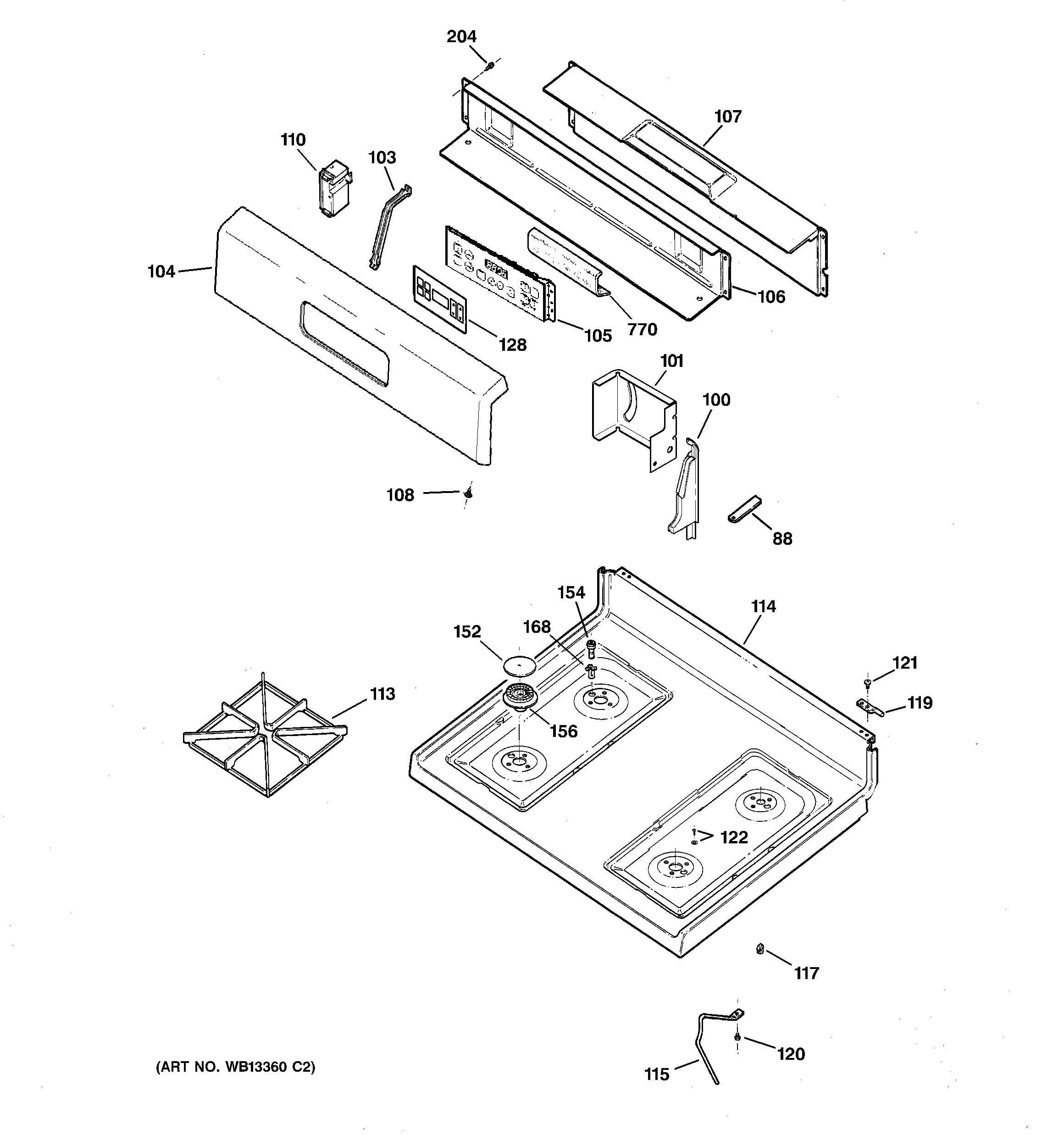 CONTROL PANEL & COOKTOP